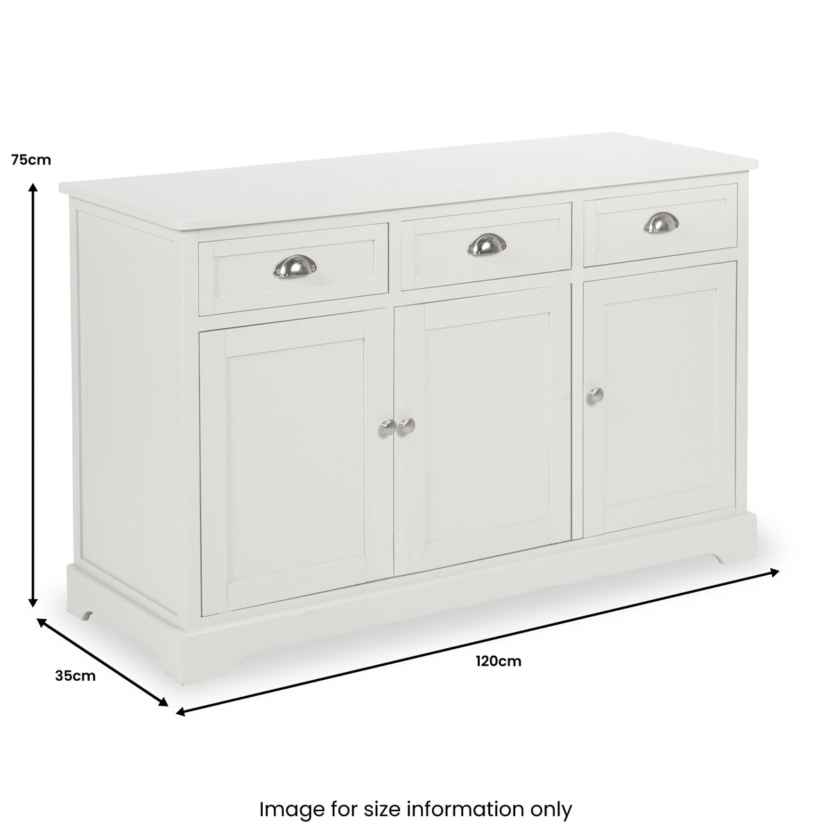Croft Linen Pine Wood 3 Door 3 Drawer Unit from Roseland Furniture