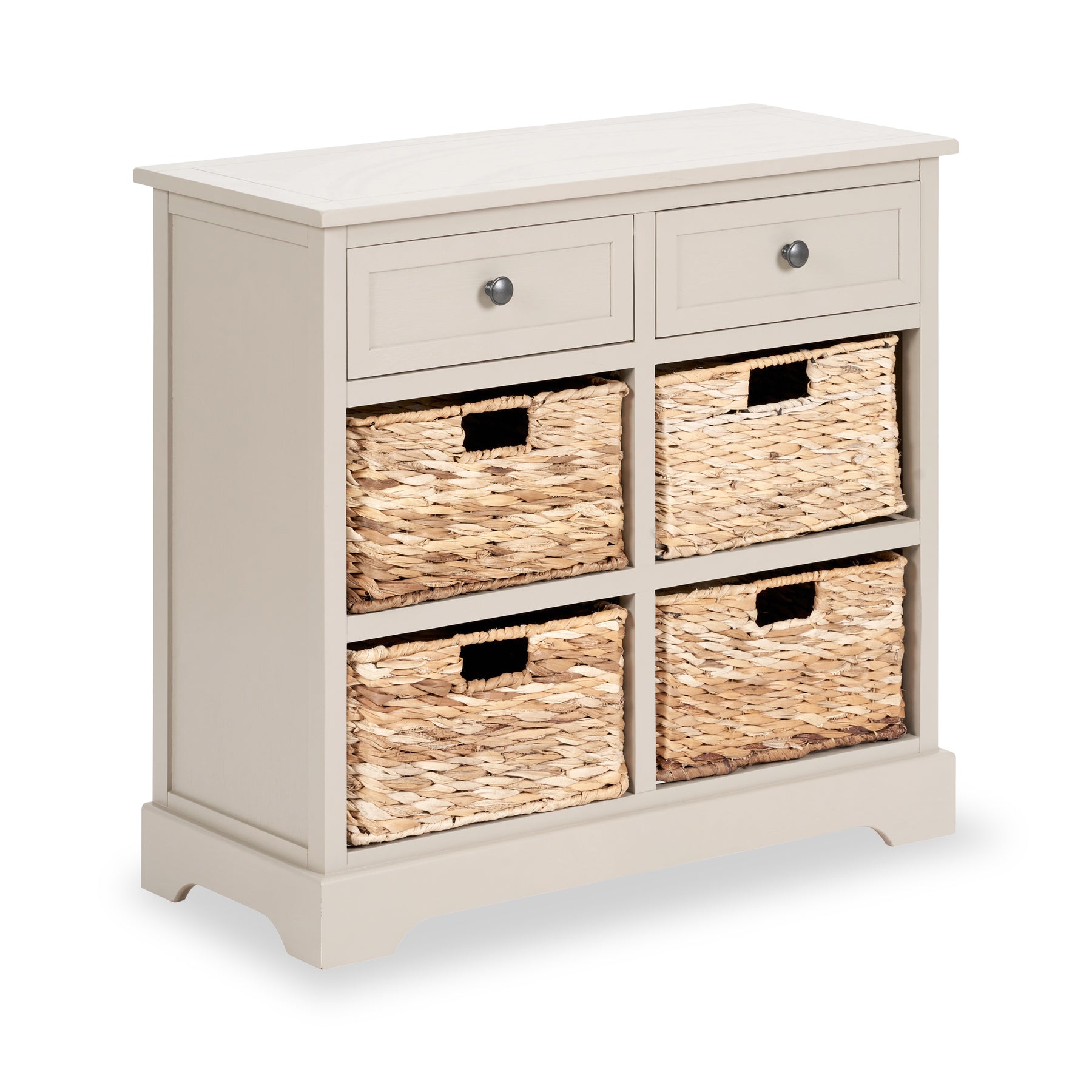 Devonshire Putty Pine Wood 2 Drawer 4 Basket Unit from Roseland Furniture