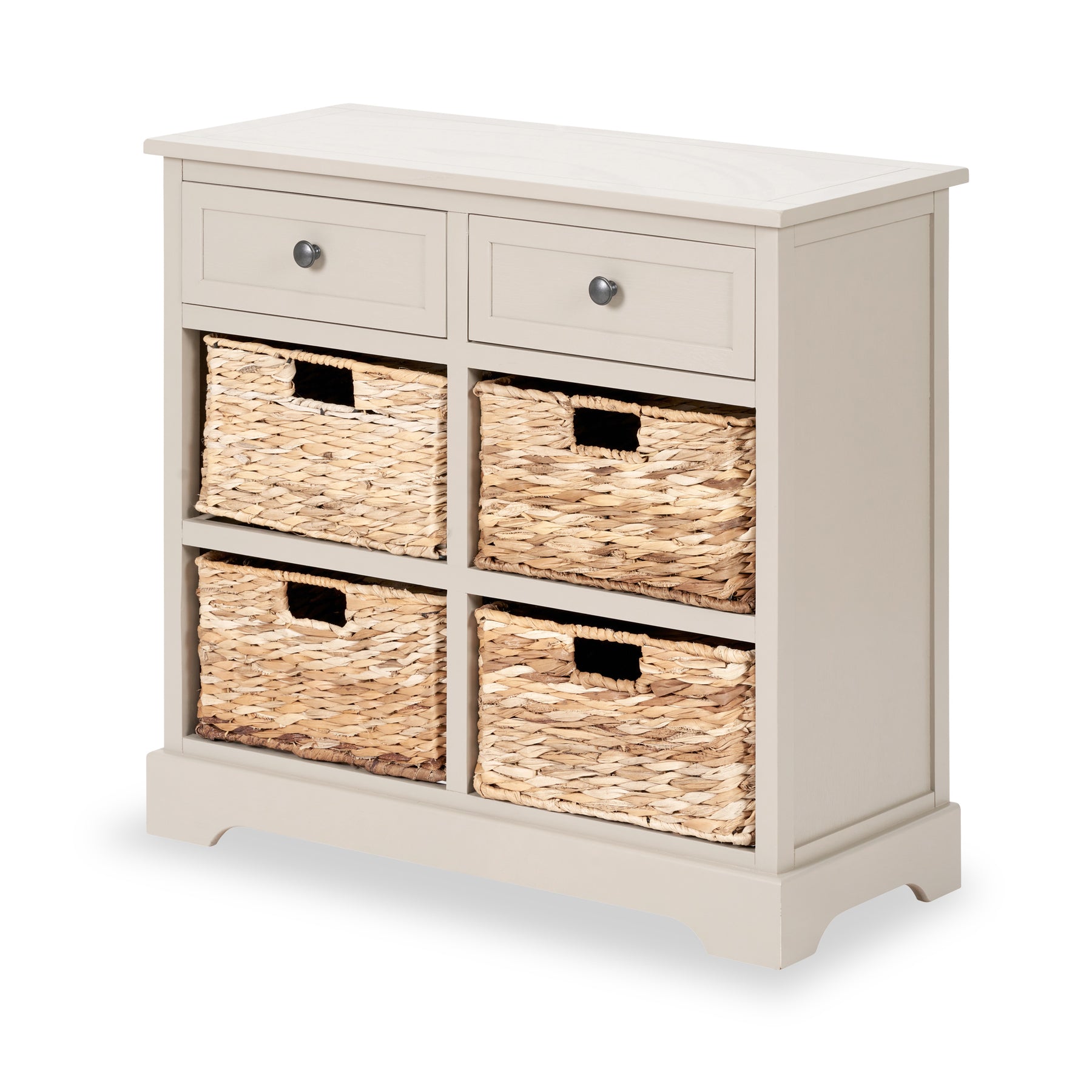 Devonshire Putty Pine Wood 2 Drawer 4 Basket Unit from Roseland Furniture