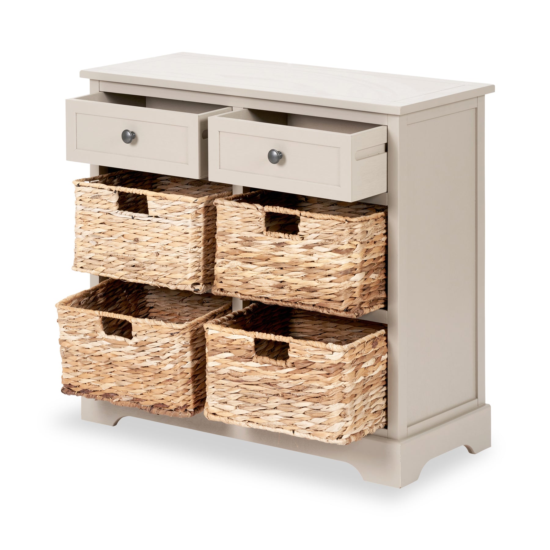 Devonshire Putty Pine Wood 2 Drawer 4 Basket Unit from Roseland Furniture
