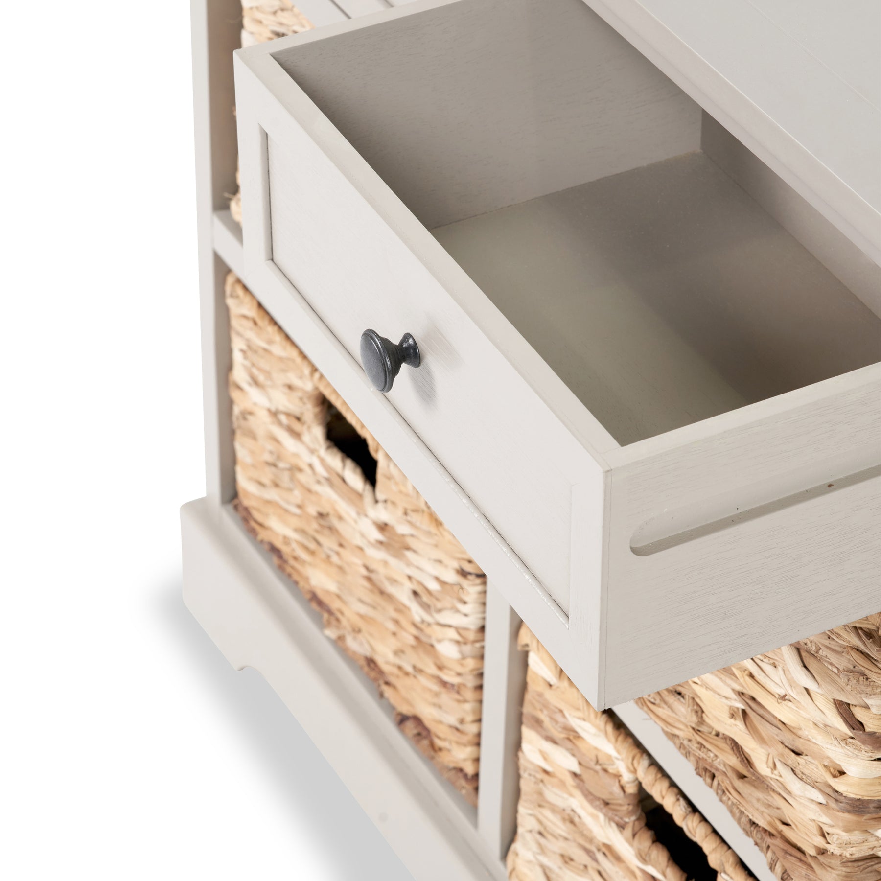 Devonshire Putty Pine Wood 2 Drawer 4 Basket Unit from Roseland Furniture