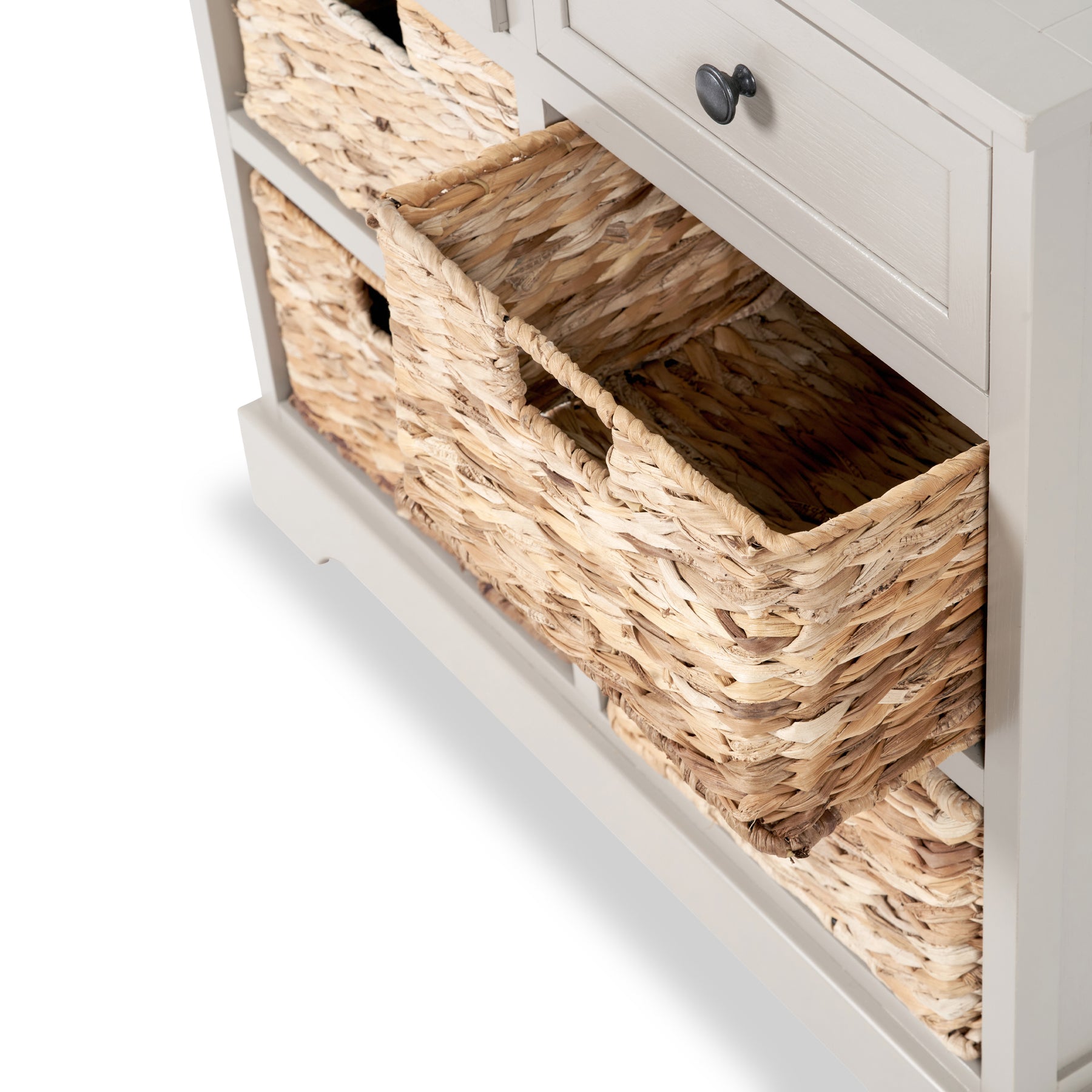 Devonshire Putty Pine Wood 2 Drawer 4 Basket Unit from Roseland Furniture