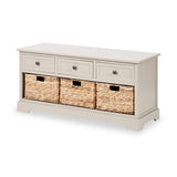 Devonshire Putty Pine Wood 3 Drawer 3 Basket Unit from Roseland Furniture