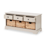 Devonshire Putty Pine Wood 3 Drawer 3 Basket Unit from Roseland Furniture