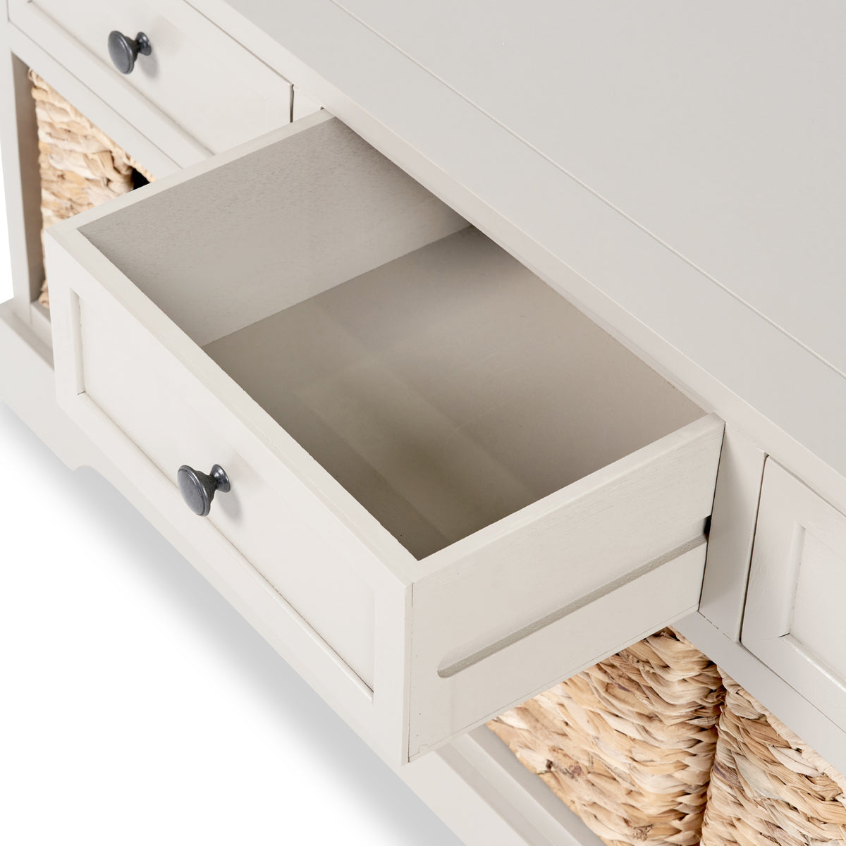 Devonshire Putty Pine Wood 3 Drawer 3 Basket Unit from Roseland Furniture