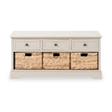 Devonshire Putty Pine Wood 3 Drawer 3 Basket Unit from Roseland Furniture