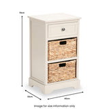 Devonshire Putty Pine Wood 3 Drawer Bedside from Roseland Furniture