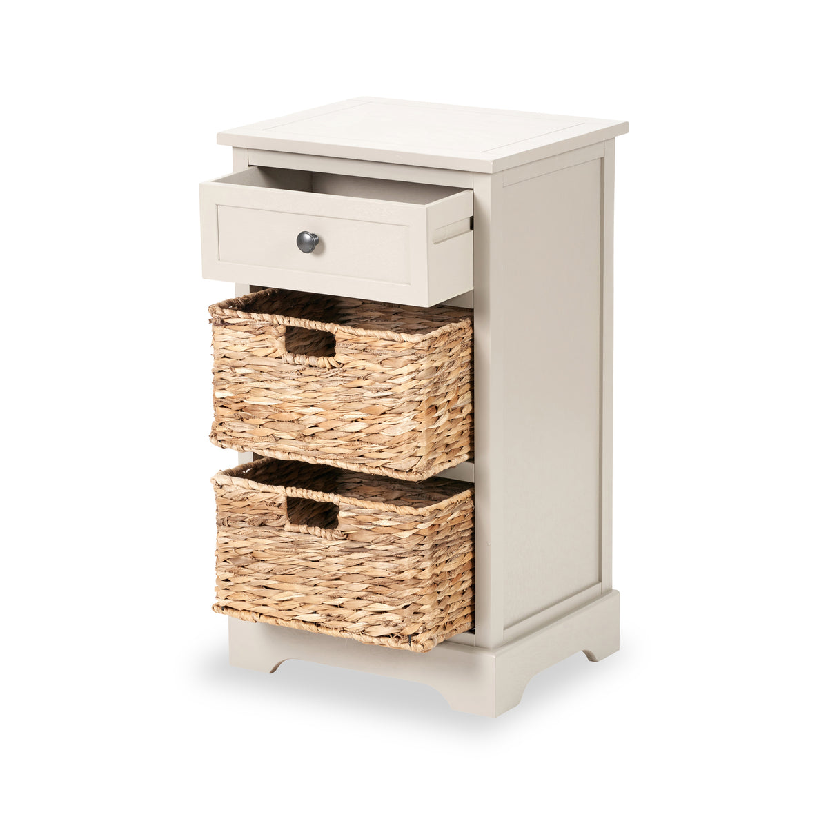 Devonshire Putty Pine Wood 3 Drawer Bedside from Roseland Furniture