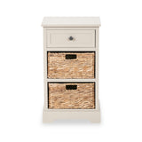 Devonshire Putty Pine Wood 3 Drawer Bedside from Roseland Furniture