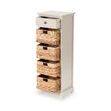 Devonshire Putty Wood 1 Drawer 4 Basket Tall Unit from Roseland Furniture