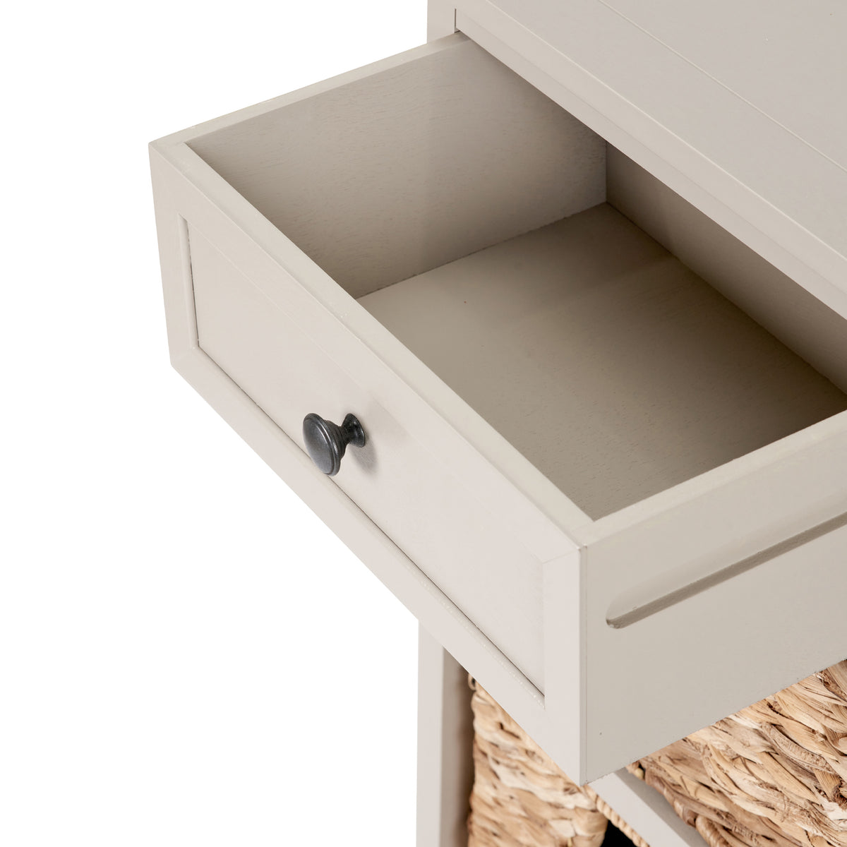 Devonshire Putty Wood 1 Drawer 4 Basket Tall Unit from Roseland Furniture