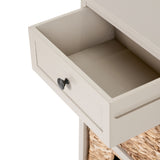 Devonshire Putty Wood 1 Drawer 4 Basket Tall Unit from Roseland Furniture