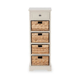Devonshire Putty Wood 1 Drawer 4 Basket Tall Unit from Roseland Furniture