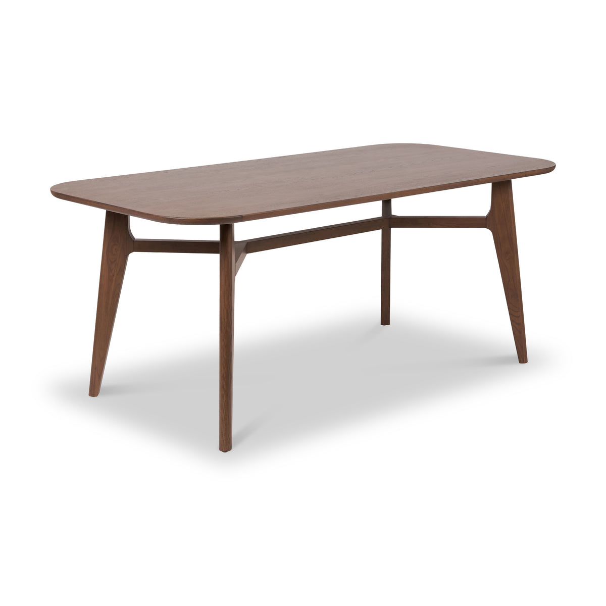 Elias Dark Ash Wood Retro Dining Table from Roseland Furniture