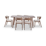Elias Dark Ash Wood Dining Table and 6 Chairs from Roseland Furniture