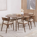 Elias Dark Ash Wood Dining Table and 6 Chairs from Roseland Furniture