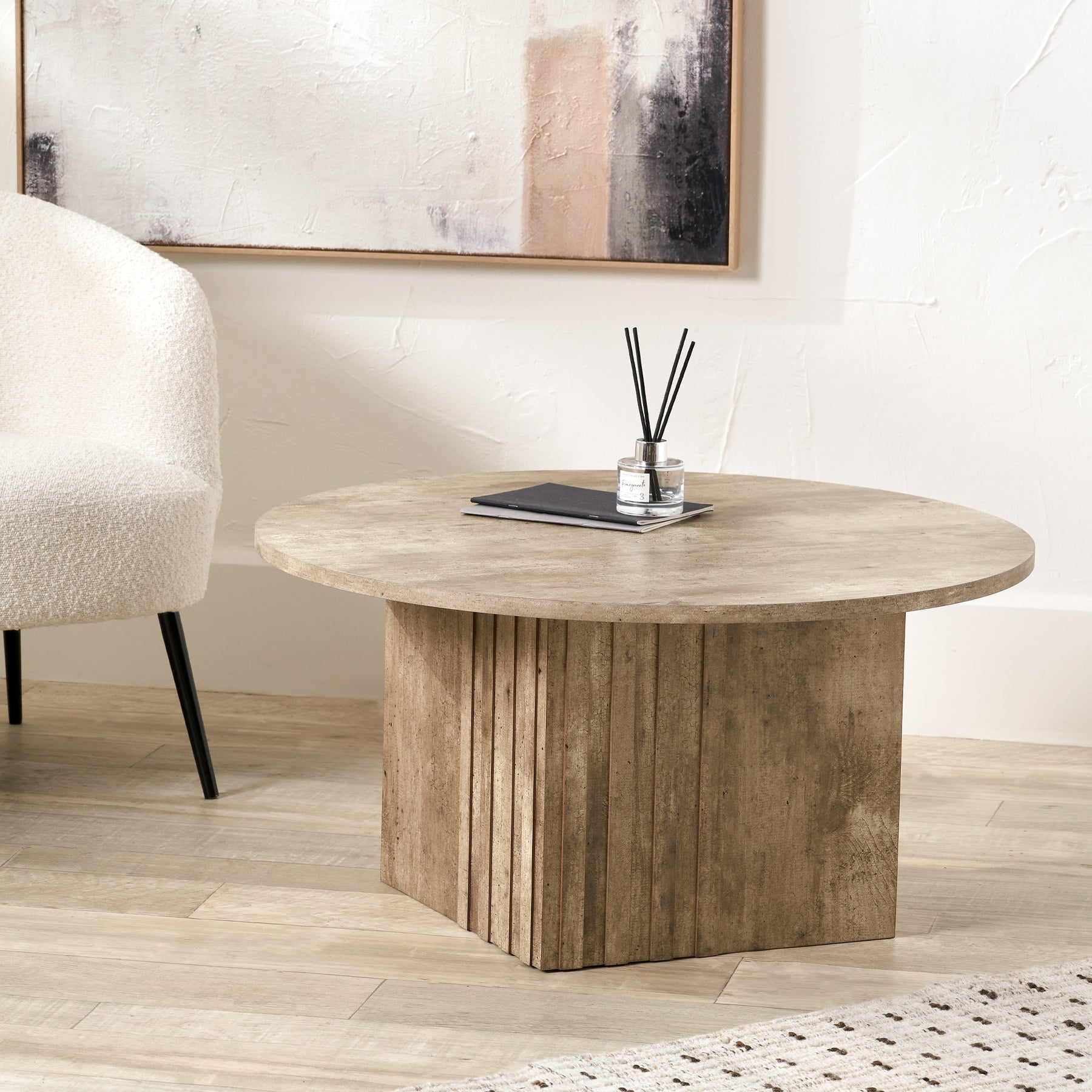 Elkton Concrete Effect Wood Coffee Table from Roseland Furniture
