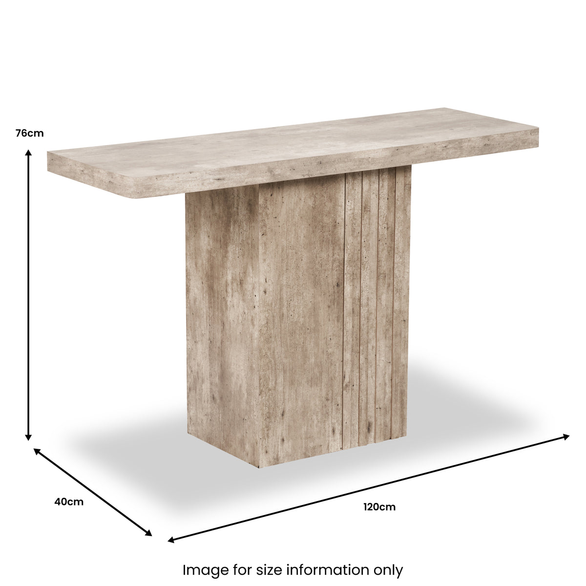 Elkton Concrete Effect Wood Console Table from Roseland Furniture