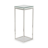Elysee Mirrored Glass and Metal Square Side Table from Roseland Furniture