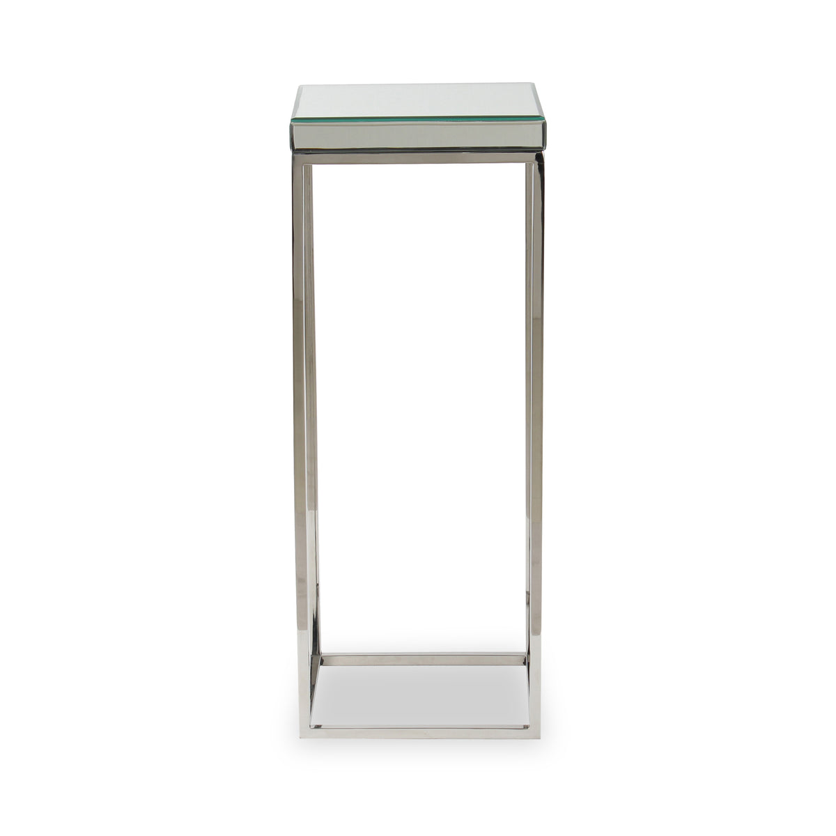 Elysee Mirrored Glass and Metal Square Side Table from Roseland Furniture