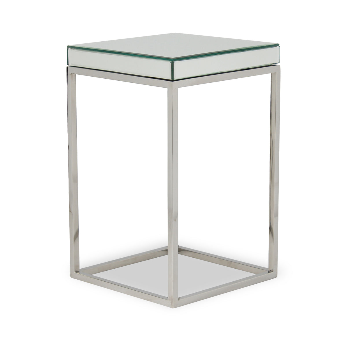 Elysee Mirrored Glass and Metal Small Side Table from Roseland Furniture
