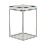 Elysee Mirrored Glass and Metal Small Side Table from Roseland Furniture