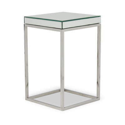Elysee Mirrored Glass Square Side Table