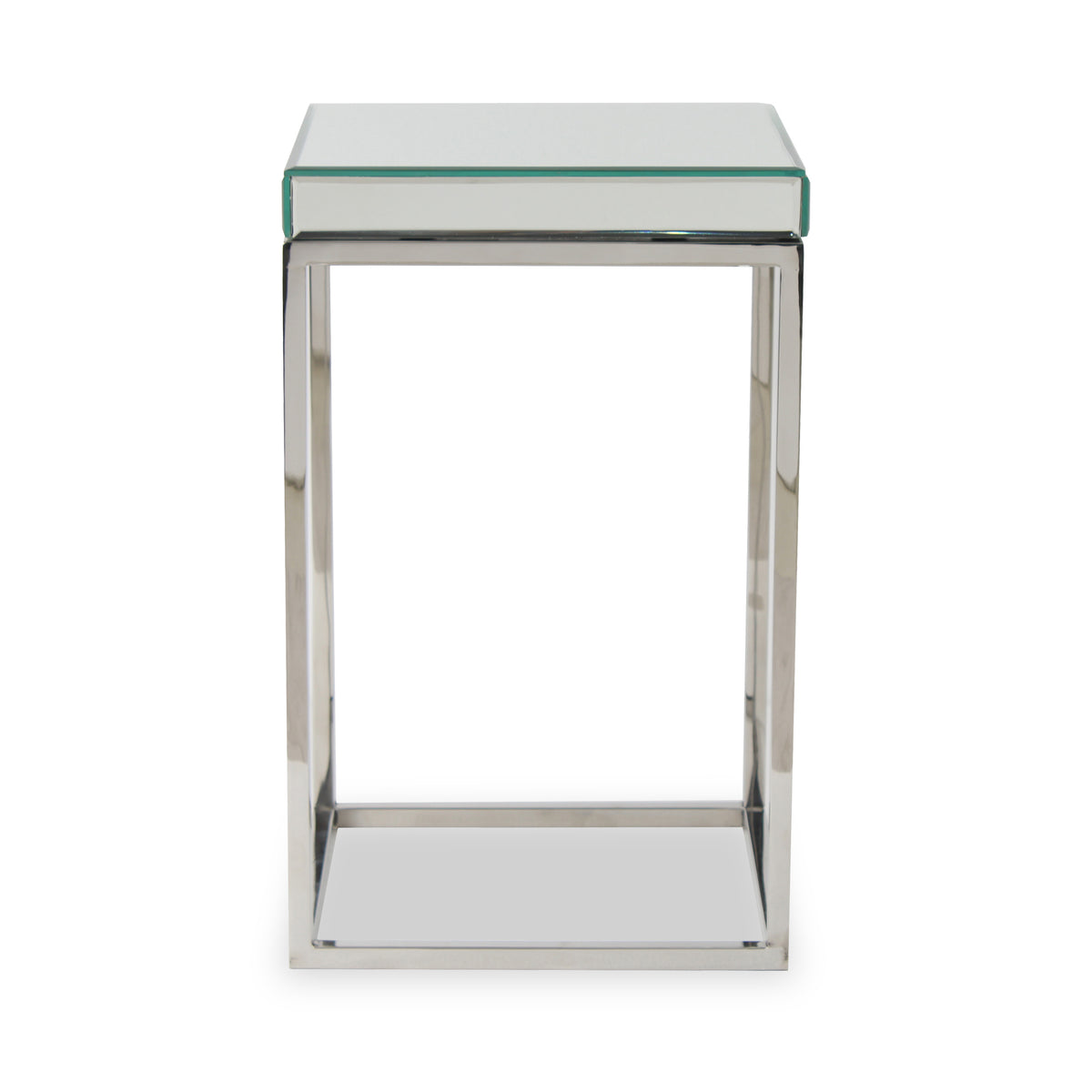 Elysee Mirrored Glass and Metal Small Side Table from Roseland Furniture