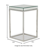 Elysee Mirrored Glass and Metal Small Side Table from Roseland Furniture