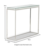 Elysee Mirrored Glass and Silver Metal Console Table from Roseland Furniture