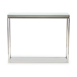 Elysee Mirrored Glass and Silver Metal Console Table from Roseland Furniture