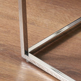 Elysee Mirrored Glass and Silver Metal Console Table from Roseland Furniture