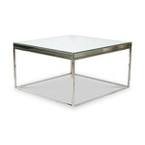 Elysee Mirrored Glass and Silver Square Coffee Table from Roseland Furniture