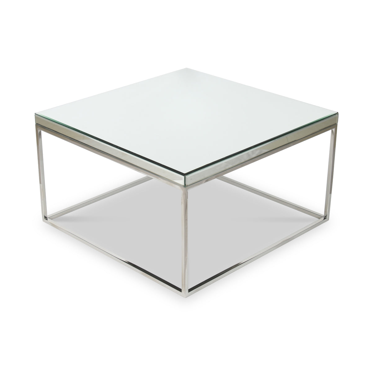 Elysee Mirrored Glass and Silver Square Coffee Table from Roseland Furniture