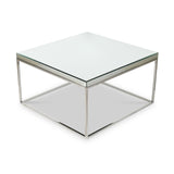 Elysee Mirrored Glass and Silver Square Coffee Table from Roseland Furniture