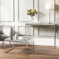 Elysee Mirrored Glass and Silver Square Coffee Table from Roseland Furniture