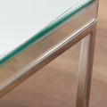 Elysee Mirrored Glass and Silver Square Coffee Table from Roseland Furniture