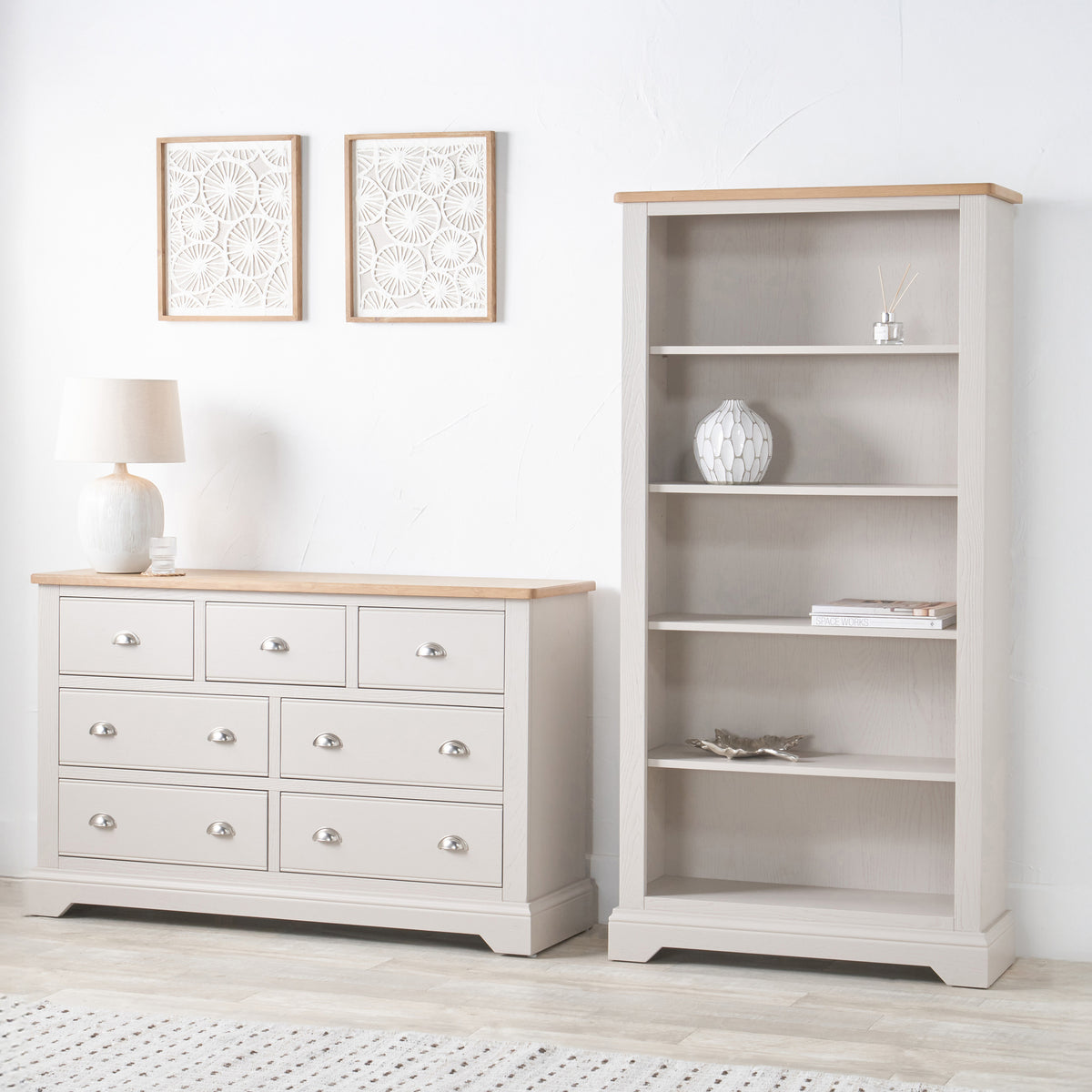 Fairford White Wood 5 Shelf Unit from Roseland Furniture