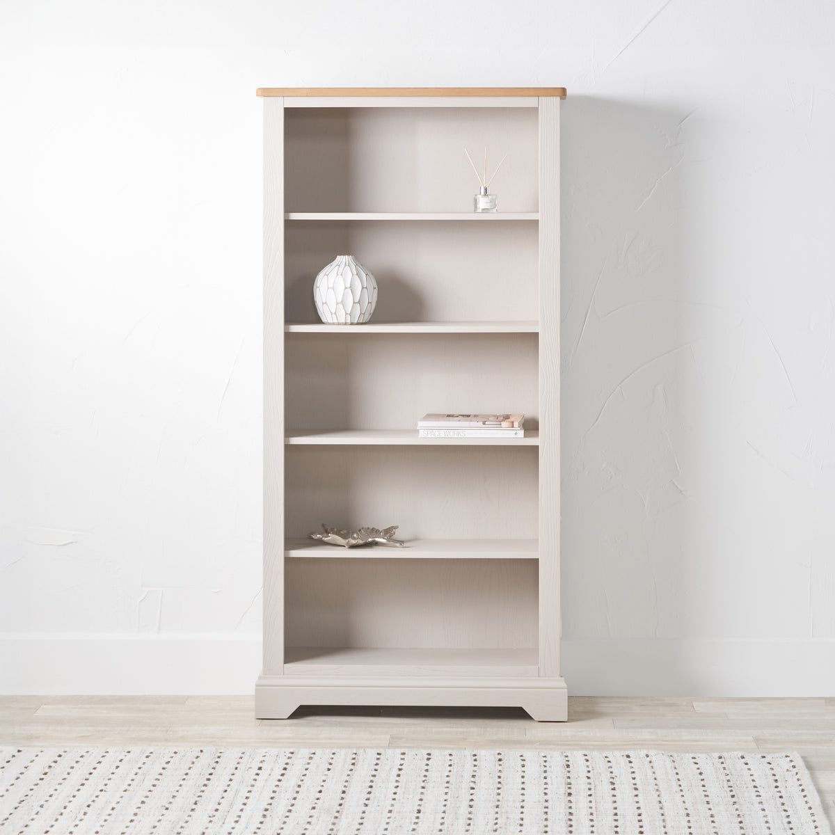 Fairford White Wood 5 Shelf Unit from Roseland Furniture