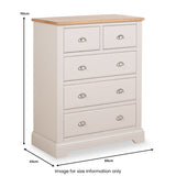 Fairford White Wood 5 Drawer from Roseland Furniture