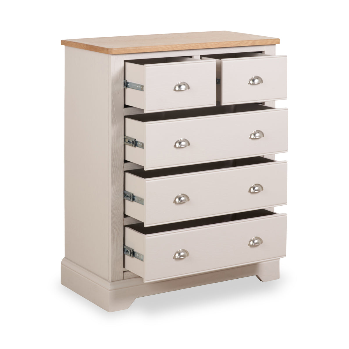 Fairford White Wood 5 Drawer from Roseland Furniture