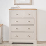 Fairford White Wood 5 Drawer from Roseland Furniture