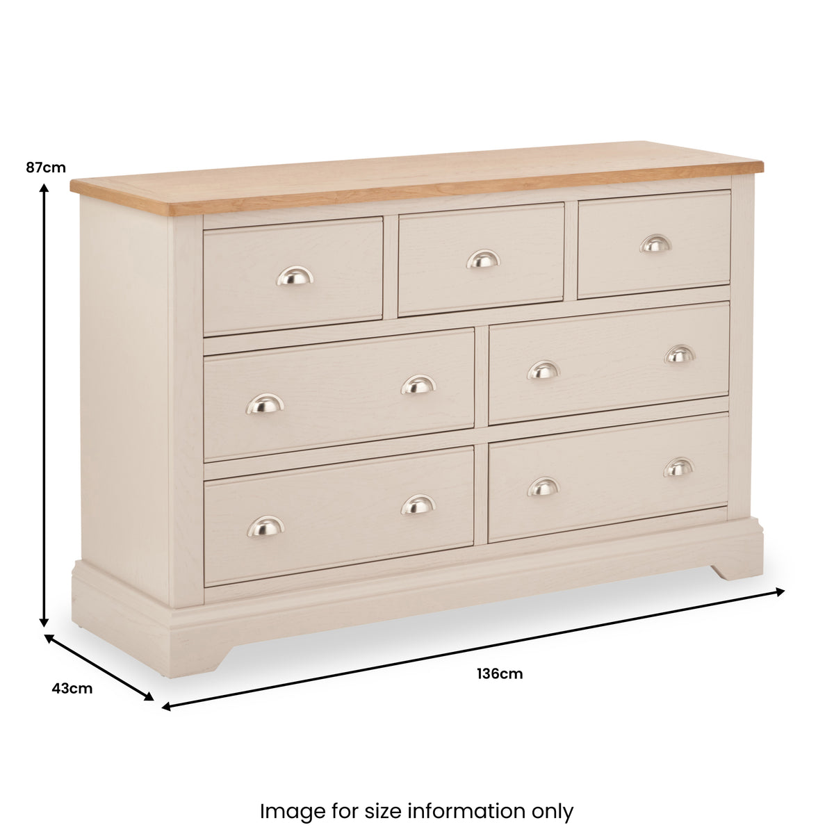 Fairford White Wood 7 Drawer from Roseland Furniture
