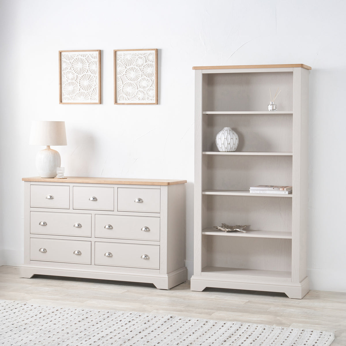 Fairford White Wood 7 Drawer from Roseland Furniture