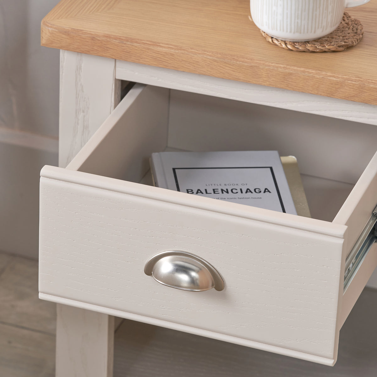 Fairford White Wood 1 Drawer from Roseland Furniture