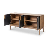 Gio Acacia Wood 4 Door Sideboard Angle2 from Roseland Furniture