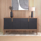Gio Acacia Wood 4 Door Sideboard Angle2 from Roseland Furniture