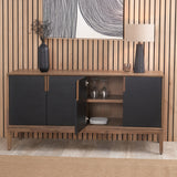 Gio Acacia Wood 4 Door Sideboard Angle2 from Roseland Furniture