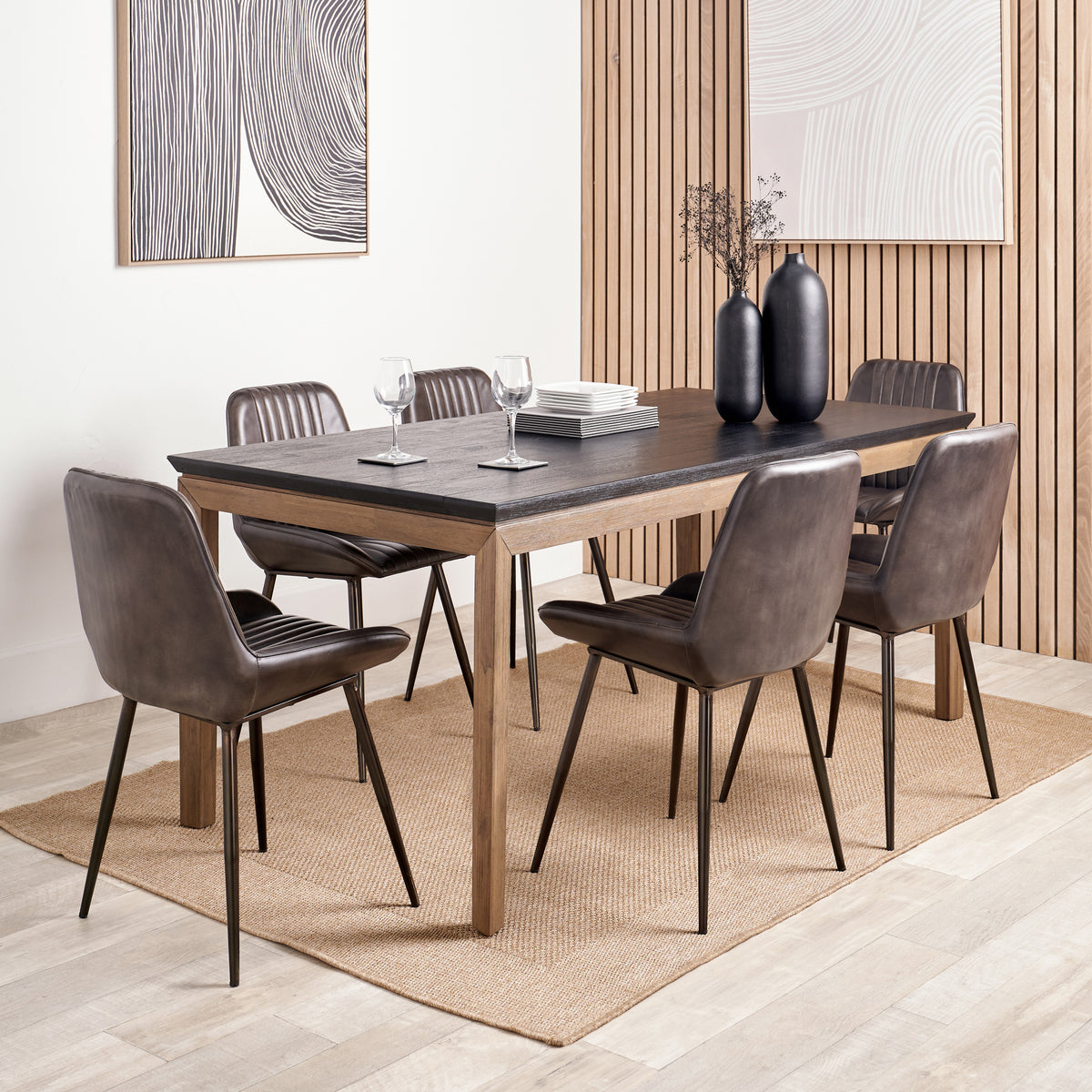 Gio Acacia Wood Dining Table Front1 from Roseland Furniture