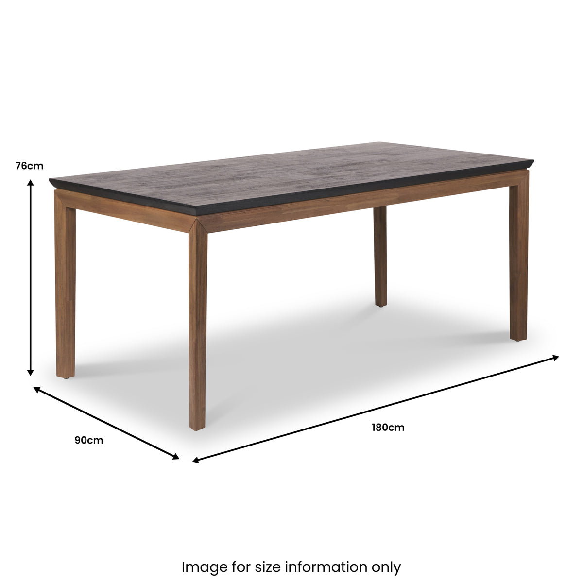 Gio Acacia Wood Dining Table Front1 from Roseland Furniture
